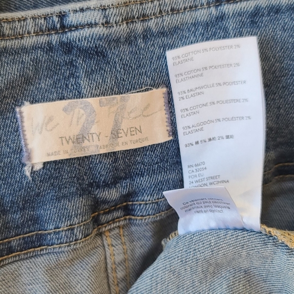 FREE PEOPLE VIRGO Front Zip Jean Skirt 27 Mini Indigo Blue Light Wash Denim - Picture 10 of 14